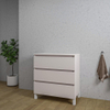 Saniclass Chaci Plus Meuble de salle de bain - 80x46x86cm - plan de toilette - sans trou de robinet - 3 tiroirs - mat cotton (beige) SW1182415