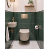 QeramiQ Dely Ensemble WC - réservoir encastré Qeramiq Flush - abattant 35mm - plaque de commande beige en plastique - boutons rectangulaires - beige SW1578609