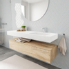 MONDIAZ ALAN 150cm badmeubel onderkast washed oak 1 lade Vrijhangende wastafel cloud rechts 1 kraangat kleur talc SW408425 MONDIAZ ALAN 150cm badmeubel onderkast washed oak 1 lade Vrijhangende wastafel cloud rechts 1 kraangat kleur talc SW408425