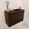 Mondiaz JOYA 60cm toiletmeubel - kleur Walnut - Wastafel FAYE positie Rechts 1 kraangat kleur Urban. SW1421309