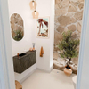 Mondiaz JOYA-DLUX 81.6cm toiletmeubel - ronding rechts kleur Shadow - Wastafel FAYE positie Links 1 kraangat kleur Lava. SW1422856