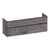 BRAUER Delight Edge meuble sous-lavabo 160 4 tiroirs à fermeture en douceur - sans poignées - 2 découpes pour siphon - Driftwood SW1199163