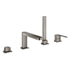 Grohe Plus Afbouwdeel - 4-gats badrandcombinatie - met omstel - inclusief baduitloop - inclusief handdouche - inclusief doucheslang 200cm - brushed hard graphite (antraciet) SW523658