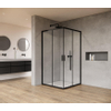 Marenza Casus Cabine de douche - 100x100x200cm - entrée d'angle - verre transparent - profil - noir mat SW773921