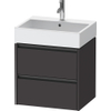 Duravit Ketho.2 Wastafelonderbouwkast - met 2 laden - 58.4x46x54.9cm - met grepen antraciet - grafiet supermat SW772980