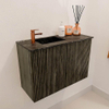 Mondiaz JOYA-DLUX 60cm toiletmeubel - kleur Shadow - Wastafel FAYE positie Links 1 kraangat kleur Lava. SW1422842