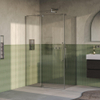 BRAUER Stellar Cabine de douche - 120x100x200cm - porte battante - revêtement verre - réversible - verre clair - Acier inoxydable brossé PVD SW1418010