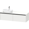 Duravit Ketho.2 Wastafelonderbouwkast - inclusief consoleplaat - met 2 laden - voor waskom links - 160x55x45.9cm - met handgrepen antraciet - wit mat SW772076