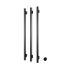 Hotbath &MORE Handdoekradiator - 57x115cm - rond - 3 stangen - verticaal - met schakelaar - PVD - geborsteld gunmetal (antraciet) SW1245462