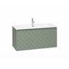 Crosswater Vergo ensemble de meubles de salle de bain - 99.8x47.6x45.5cm - 1 lavabo en céramique - 1 trou pour le robinet - 1 tiroir - vert sauge SW892780