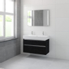 Bruynzeel Passo badmeubelset 69.8x100x46cm 2 kraangaten 1 wasbak 2 lades met spiegelkast met softclose ceramic zwart eiken SW384758 Bruynzeel Passo badmeubelset 69.8x100x46cm 2 kraangaten 1 wasbak 2 lades met spiegelkast met softclose ceramic zwart eiken SW384758