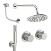 Crosswater MPRO Module inbouw regendoucheset – Ø20 cm hoofddouche – vaste douchehouder – badafvoer – RVS geborsteld SW1472421