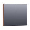 BRAUER Impress Deluxe armoire de toilette - 80x70x15cm - éclairage interne et externe - 2 portes miroir double face - Forêt Cacao SW371766 BRAUER Impress Deluxe armoire de toilette - 80x70x15cm - éclairage interne et externe - 2 portes miroir double face - Forêt Cacao SW371766