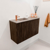 Mondiaz JOYA-DLUX 71.6cm toiletmeubel - ronding rechts kleur Walnut - Wastafel FAYE positie Links 1 kraangat kleur Saba. SW1424673