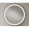 Saniclass Vygo miroir – rond Ø 80 cm – LED indirecte tout autour – chauffage de miroir – Noir brossé SW816193