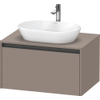 Duravit ketho 2 meuble sous lavabo avec plaque de console avec 1 tiroir 80x55x45.9cm avec poignée anthracite basalte mate SW772762