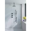 Fortifura Nebbio Regendoucheset - inbouwkraan - inbouwdeel - glijstang - doucheslang glad - staafhanddouche - 20cm plafondarm - ronde hoofddouche - mat zwart SW1447104