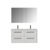 Tiger Boston Badkamermeubelset 120cm Hoogglans wit met spiegelkast. Glanzend witte polybeton wastafel en chromen grepen SW106792 Tiger Boston Badkamermeubelset 120cm Hoogglans wit met spiegelkast. Glanzend witte polybeton wastafel en chromen grepen SW106792