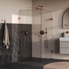 BRAUER Void Carving Cabine de douche - 90x120x200cm - porte battante - revêtement verre - réversible - verre clair - cuivre brossé PVD SW1418124