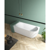 ZEZA Blend baignoire semi-îlot d'angle - nervuré - gauche - 170x80x58cm - avec vidage - acrylique - blanc mat SW962842