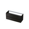 INK Wastafelonderkast - 120x45x52cm - 2 lades - greeploos - met houten keerlijst - MFC - Intens eiken SW439377