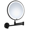 Smedbo Cosmeticaspiegel - murale - 20cm - 7x grossissement - éclairage - Laiton - noir mat SW1222064