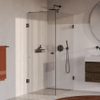 BRAUER Void Carving Cabine de douche - 80x120x200cm - porte battante - revêtement verre - réversible - verre clair - PVD gunmetal brossé SW1418109