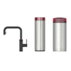 Quooker Flex Square kokendwaterkraan - draaibare & uittrekbare uitloop - Combi incl. Cube reservoir - Warm / kokend / bruisend / gefilterd water - zwart SW1442167