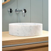 Nemo Stock Collection Java Marble opbouwwastafel - 38x38x11cm - rond - marmer - marmer wit SW287378