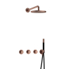 Hotbath Cobber IBS70 Regendoucheset - inbouw - 38.5cm wandarm - 20cm ronde hoofddouche - staafhanddouche - PVD - koper geborsteld SW677771