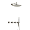 Hotbath Cobber @work ensemble de douche encastré thermostatique avec 2 robinets d'arrêt m106 nickel brossé SW678064