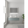 Bruynzeel Giro badmeubelset 49x120x46cm 2 wasbakken 1 lade met spiegel met softclose composite fjord groen SW384302 Bruynzeel Giro badmeubelset 49x120x46cm 2 wasbakken 1 lade met spiegel met softclose composite fjord groen SW384302