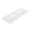 Saniclass Chaci Wastafel - 120x46x14cm - zonder kraangaten - keramiek - wit SW1234850