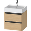 Duravit Ketho 2 meuble sous-lavabo - 2 tiroirs - 58.4x46x54.9cm - poignées anthracite - chêne naturel mat SW772803