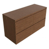 Saniclass Holz Pure Badkamermeubelset - 120x45x62cm - houten topblad eiken natural - zonder kraangat - 4 lades - mat walnut pure (hout) SW1580140