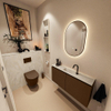 MONDIAZ TURE-DLUX Meuble toilette - 100cm - Rust - EDEN - vasque Ostra - position centrale - 1 trou de robinet SW1105047