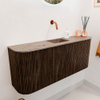 Mondiaz JOYA-DLUX 103.2cm toiletmeubel - ronding links en rechts kleur Walnut - Wastafel FAYE positie Midden Zonder kraangat kleur Arena. SW1424381