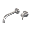 BRAUER Brushed Edition Wastafelmengkraan inbouw - gebogen uitloop links - hendel kort smal - inclusief inbouwdeel - model B 1 - PVD - geborsteld RVS SW374384