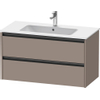 Duravit Ketho.2 Wastafelonderbouwkast - met 2 laden - 101x48x55cm - met grepen antraciet - basalt mat SW771996