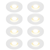QAZQA Shed Spot encastrable - set de 8 - 8,5x8,5cm - IP54 - rond - blanc mat SW1210157