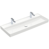 Villeroy & Boch Collaro lavabo à poser sur meuble - 120x47cm - sans trop-plein 2 trous de robinet blanc SW358383