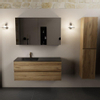 Mondiaz AIVY Ensemble de meuble - 120x45x50cm - 1 trou de robinet - 1 vasque Urban Solid surface - Gauche - 2 tiroirs - avec armoire de toilette - Melamine Chai SW892343
