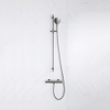 FugaFlow Eccelente Sobrado Ensemble de douche avec douchette ronde, flexible en métal et robinet de douche Gunmetal PVD SW1124021