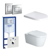 Duravit ME by Starck toiletset bestaande uit inbouwreservoir, diepspoel compact wandcloset met softclose toiletzitting en bedieningsplaat verticaal/horizontaal chroom SW158521 Duravit ME by Starck toiletset bestaande uit inbouwreservoir, diepspoel compact wandcloset met softclose toiletzitting en bedieningsplaat verticaal/horizontaal chroom SW158521
