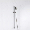 Fortifura Calvi glijstangset - met ronde handdouche - metalen doucheslang - PVD - geborsteld gunmetal (antraciet) SW1159293