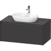 Duravit ketho 2 meuble sous lavabo avec plaque console avec 1 tiroir 100x55x45.9cm avec poignée anthracite graphite super mat SW772339