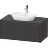 Duravit Ketho.2 Wastafelonderbouwkast - inclusief consoleplaat - met 1 lade - 100x55x45.9cm - met handgreep antraciet - grafiet supermat SW772339