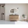 H&R Badmeubelen Infinity XXL 3D Badkamermeubelset - 120 cm - 1 keramische wasbak djazz mat zwart - 2 kraangaten - 2 lades - french oak SW863512