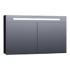 BRAUER Promise armoire de toilette - 120x70x15cm -- avec éclairage direct - 2 portes miroir unilatérales - noir mat SW371660