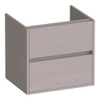 BRAUER Adore Meuble sous-lavabo - 60x46x55cm - 2 tiroirs softclose - sans poignées - 1 découpe pour siphon - Timber Greige SW1198385